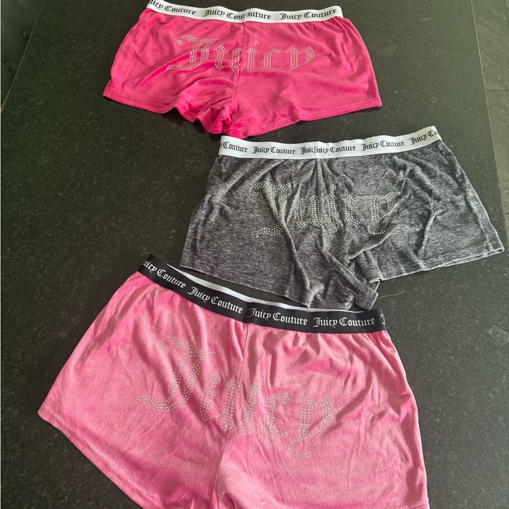Juicy Couture Pink and Gray shorts Trio